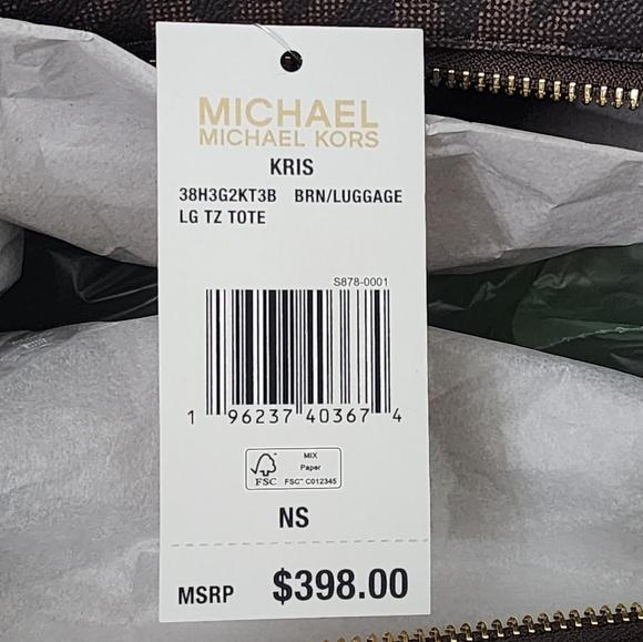 Michael Kors Kris Logo LG Shoulder Bag Brown - Picture 5 of 6